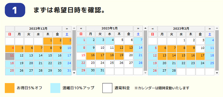 レントラ便の特売日カレンダー